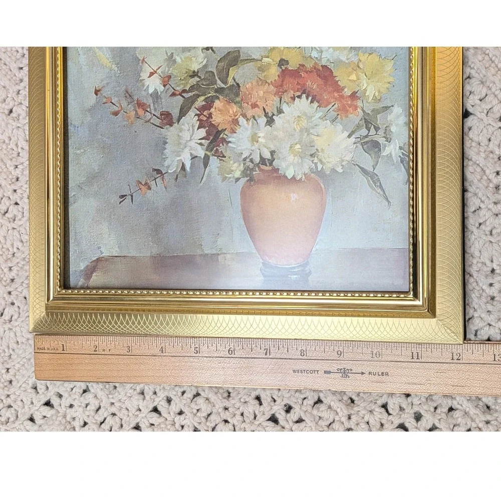 Fetco Gold‎ Etched Metal Picture Frame 8x10 Vintage Scalloped Beaded Tabletop